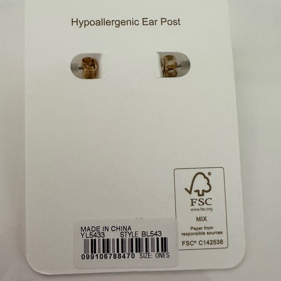 NEW J Crew gold beaded hoop earrings - Picture 4 of 4